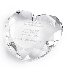 Engraved Crystal Heart Paperweight for the Professional - 41867