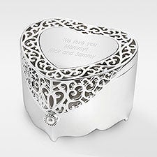 Engraved Scroll Heart Keepsake Box for Mom  - 41881