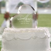 Heart Shaped Personalized Wedding Cake Topper - Elegant Monogram - 4195