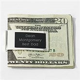 Engraved Silver and Matte Black Money Clip For Dad - 42031