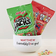 I Cerealsly Love You Bowl Personalized 14 oz. Snack Bowl with Cereal Bundle  - 42143