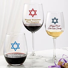 Choose Your Icon Personalized Passover Wine Glass Collection - 42146