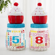 Repeating Birthday Personalized Cupcake Candy Jar  - 42286