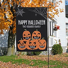 Jack-o-Lantern Family Personalized Halloween Garden Flag  - 42308