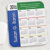 Personalized Calendar Primary Colors Border Mouse Pad with Custom Quote - 4233