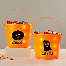 Halloween Character Personalized Light Up Treat Bucket - 42335