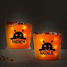 Monster Personalized Halloween Light Up Treat Bucket - 42336