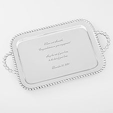 Mariposa String of Pearls Engraved Engagement Message Handled Serving Tray - 42405