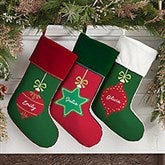 Retro Ornament Personalized Christmas Stockings - 42414