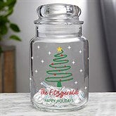 Abstract Christmas Tree Personalized Candy Jar  - 42418