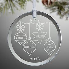 Retro Ornament Personalized Glass Christmas Ornaments - 42426