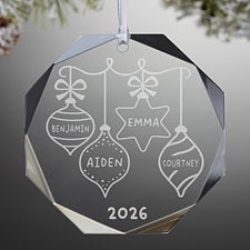 Retro Ornament Personalized Premium Glass Octagon Ornament  - 42427