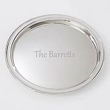 Engraved Wedding Round Silver Tray - 42444