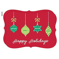 Retro Ornament Personalized Holiday Card - 42456