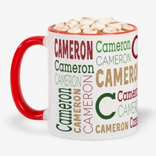 Holiday Repeating Name Personalized Coffee Mug - 42470