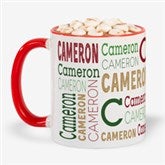 Holiday Repeating Name Personalized Coffee Mug - 42470