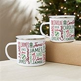 Holiday Repeating Name Personalized Enamel Mug - 42471