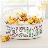 Holiday Repeating Name Personalized Enamel Bowl with Lid - 42473