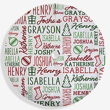 Holiday Repeating Name Personalized Christmas Tree Skirt  - 42479