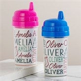 Holiday Repeating Name Personalized Toddler Sippy Cup  - 42481