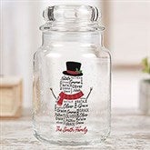 Snowman Repeating Name Personalized Candy Jar  - 42490
