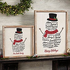 Snowman Repeating Name Personalized Frame Wall Art - 42491