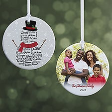 Snowman Repeating Name Personalized Ornament - 42496