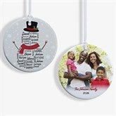 Snowman Repeating Name Personalized Ornament - 42496