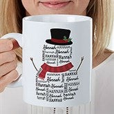 Snowman Repeating Name Personalized 30 oz. Coffee Mug - 42503