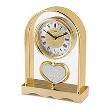 Personalized Gold Arch and Heart Wedding Clock - 42516