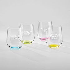 Engraved Riedel O Happy Birthday Wine Glass Set of 4 - 42523