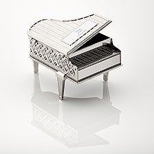 Engraved Silver Piano Musical Keepsake Box - 42531