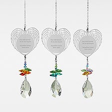 Winged Heart Suncatcher - Engraved Memorial - 42665