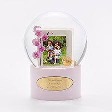 Engraved Moms Orchid Photo Snow Globe   - 42672