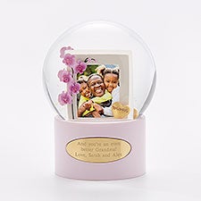 Engraved Grandmas Orchid Photo Snow Globe - 42691