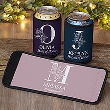 Floral Bridesmaid Personalized Wedding Can & Bottle Wrap  - 42705