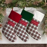 Classic Holiday Plaid Personalized Christmas Stockings  - 42735
