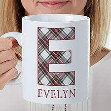 Classic Holiday Plaid Personalized Christmas Coffee Mug 30 oz.  - 42739