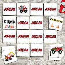 Construction  Monster Trucks Personalized Christmas Memory Game  - 42760