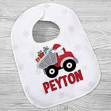 Personalized Christmas Baby Bibs - Construction & Monster Trucks - 42774