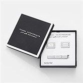 Engraved for Dad- Line Cufflinks and Tie Bar Set  - 42807