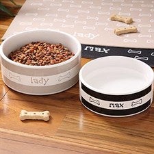 Personalized Ceramic Dog Bowls - Doggie Diner - 4296