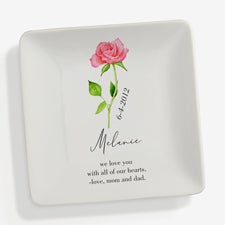 Birth Month Flower Personalized Ring Dish - 42964