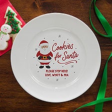 Cookies For Jolly Santa Personalized Christmas Cookie Plate  - 42976