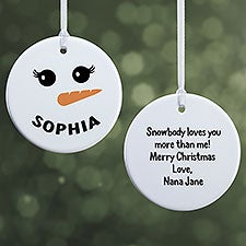 Smiling Snowman Personalized Christmas Ornaments - 42987