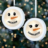 Smiling Snowman Personalized LED Light Ornament  - 42988