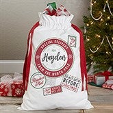 North Pole Delivery Personalized Canvas Drawstring Santa Sack - 42989