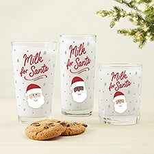 Cookies For Jolly Santa Personalized Drinking Glasses - 42994