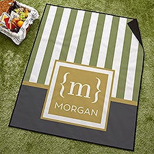 Classy Monogram Personalized Picnic Blanket  - 42998