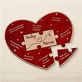 Reasons I Love You Personalized Wood Heart Puzzle - 43009
